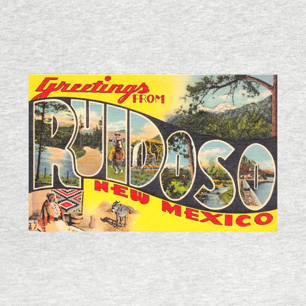 Greetings from Ruidoso, New Mexico - Vintage Large Letter Postcard by Naves